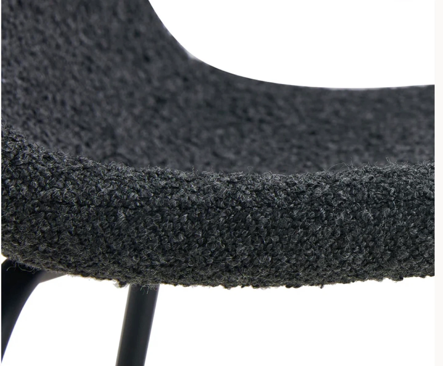 Pemberly Row Modern Boucle Bar Height Stools (Set of 2) - Black - photo 4