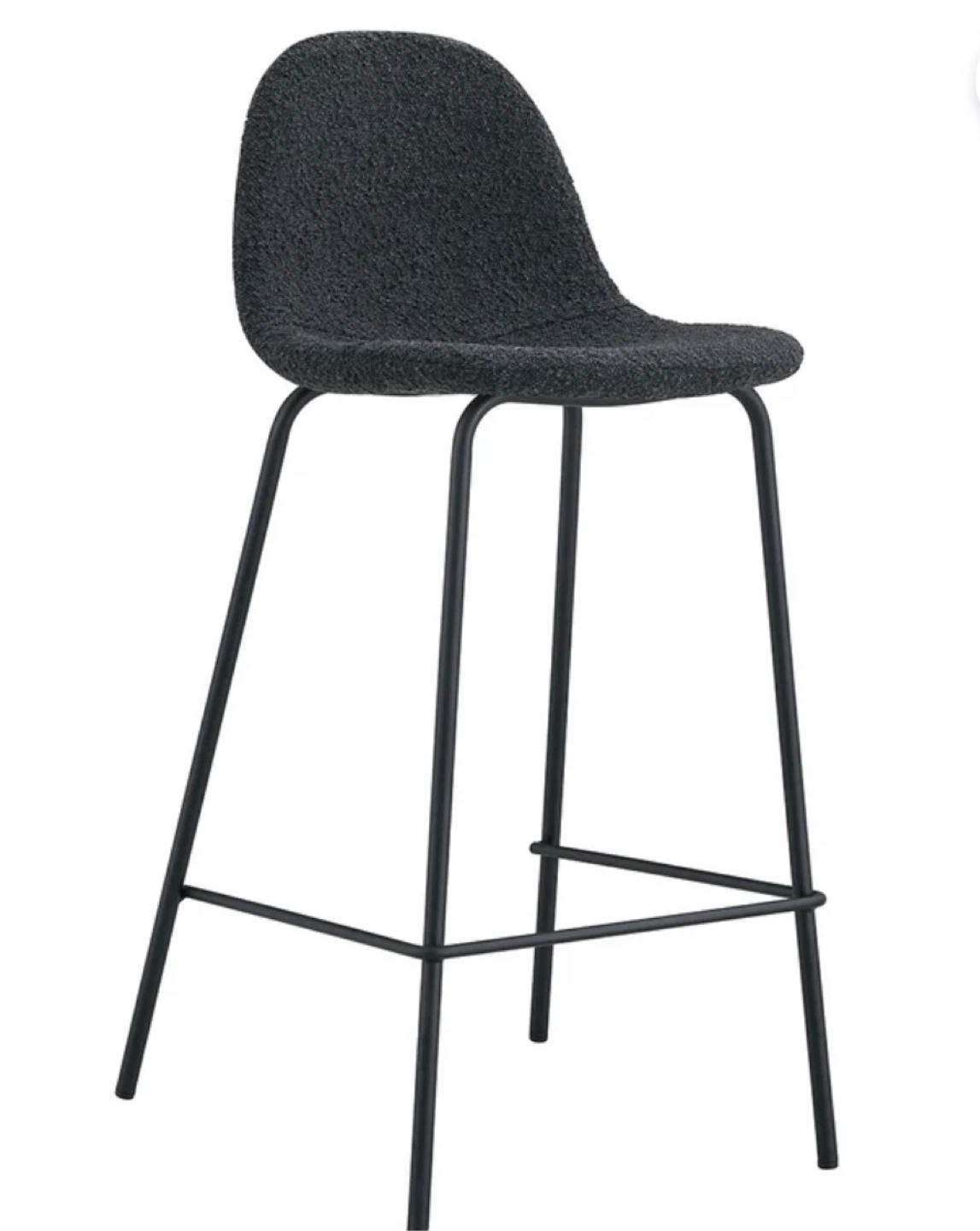 Pemberly Row Modern Boucle Bar Height Stools (Set of 2) - Black - photo 2