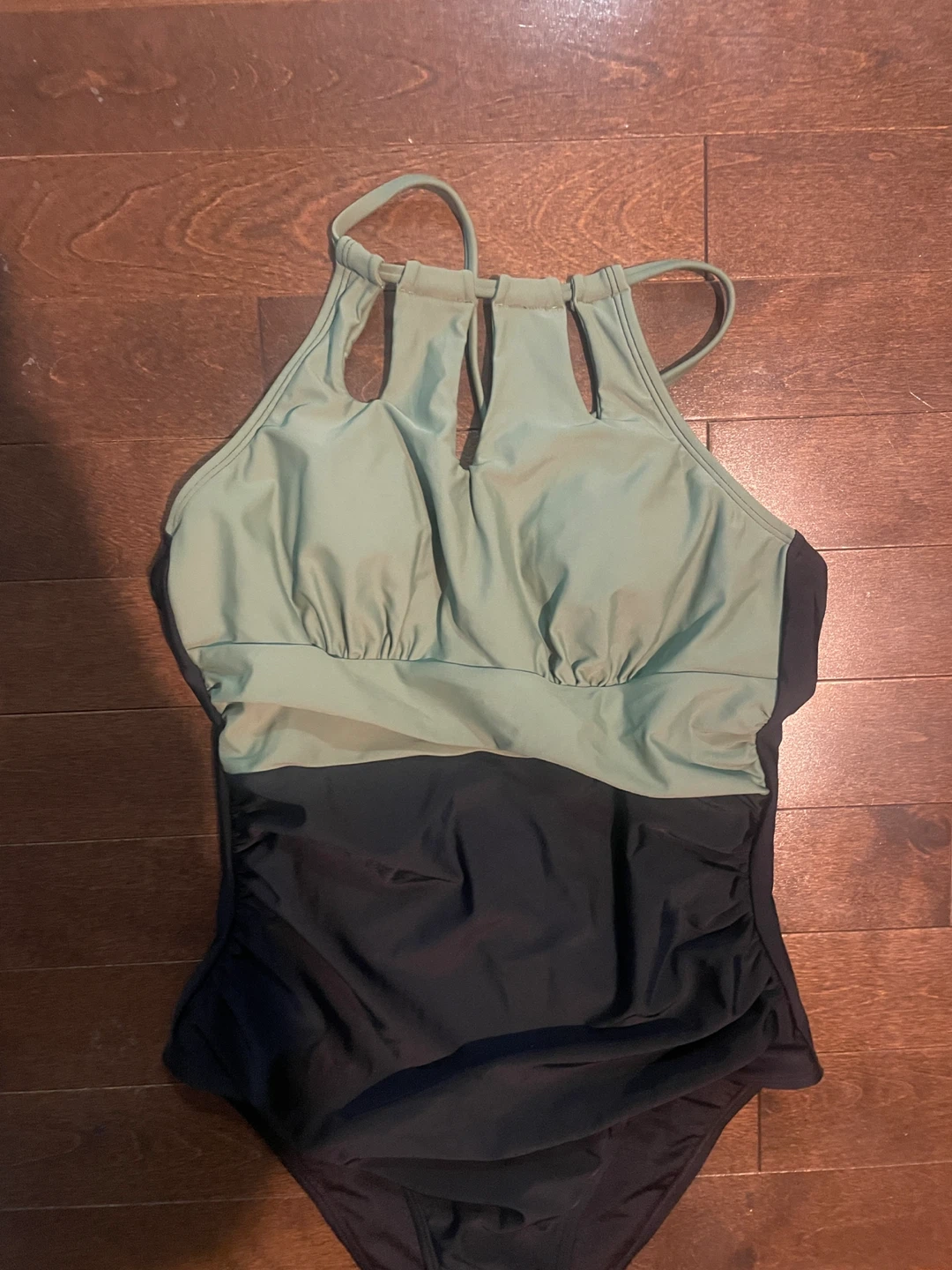 CUPSHE One-Piece Swimsuit - Sage Green/Black - Size S - photo 2