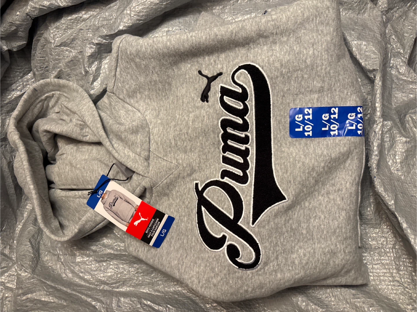 Puma Boys Hoodie L/G Grey