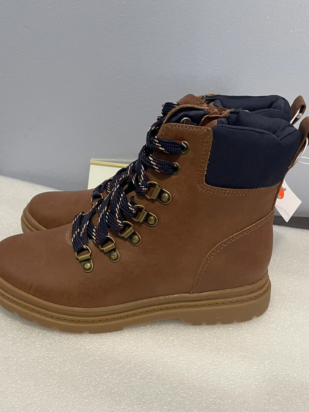 Cognac Atticus Brown Lace-Up Boots - Size 3