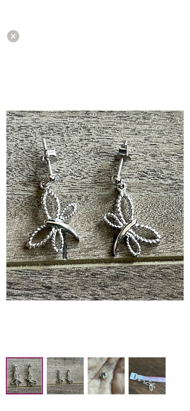 New Sterling Silver 925 butterfly earrings