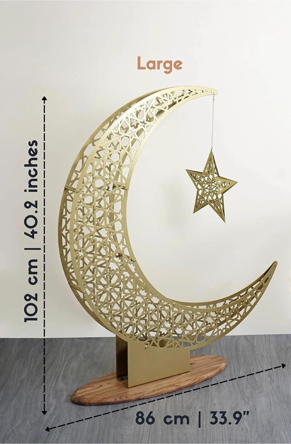 Metal Crescent Moon and Star-Larg - photo 2
