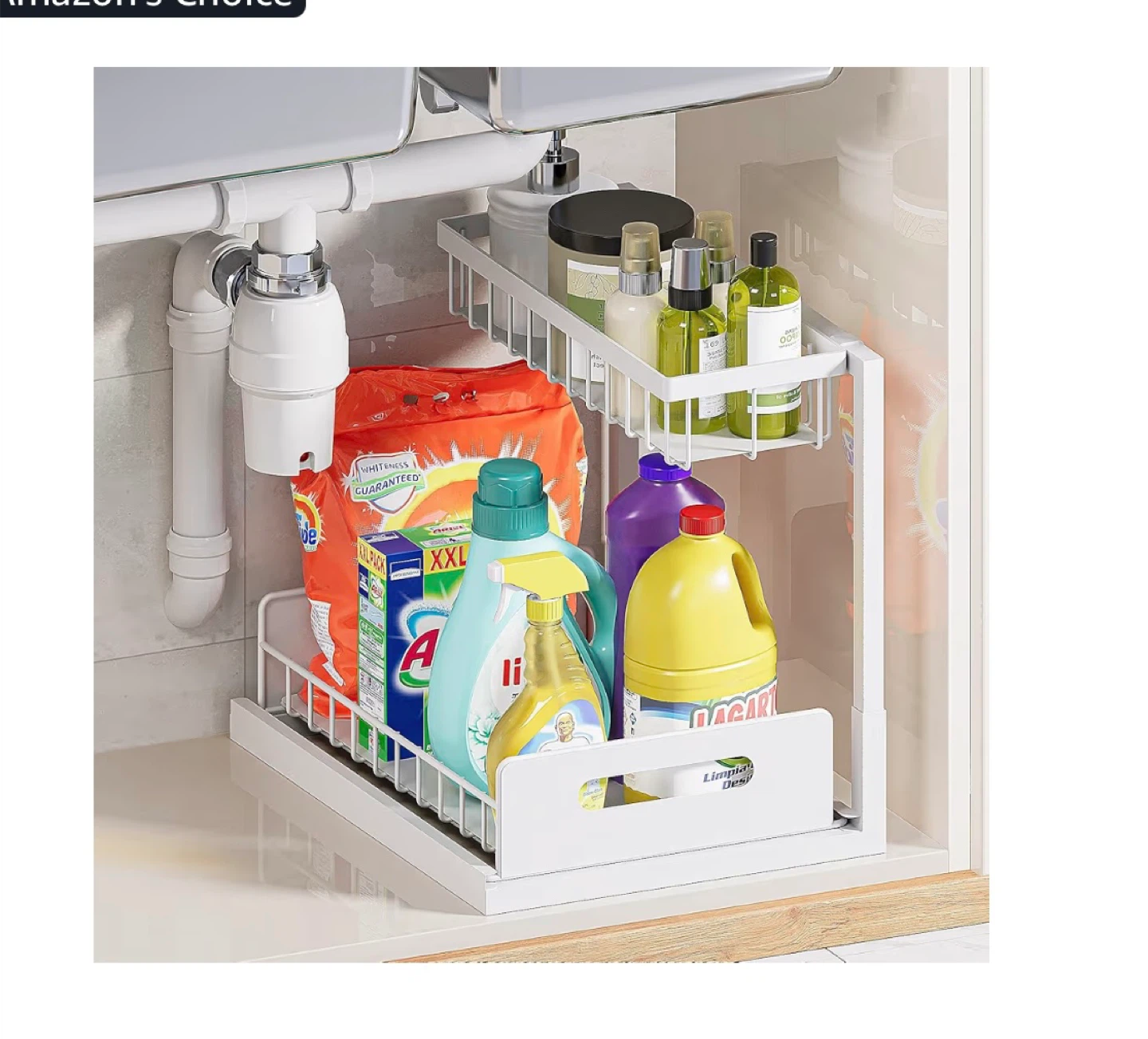 VUSIGN Under Sink Organizer 2 Tier Pull Out Shelf - photo 3