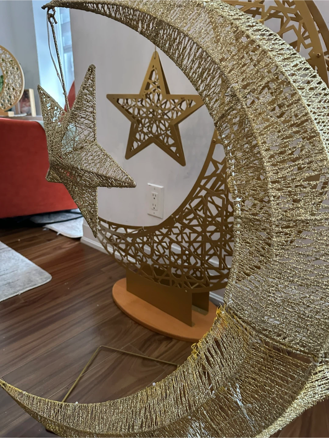 Pre-lit Decorations for Home Metal Star Moon Crescent - photo 5