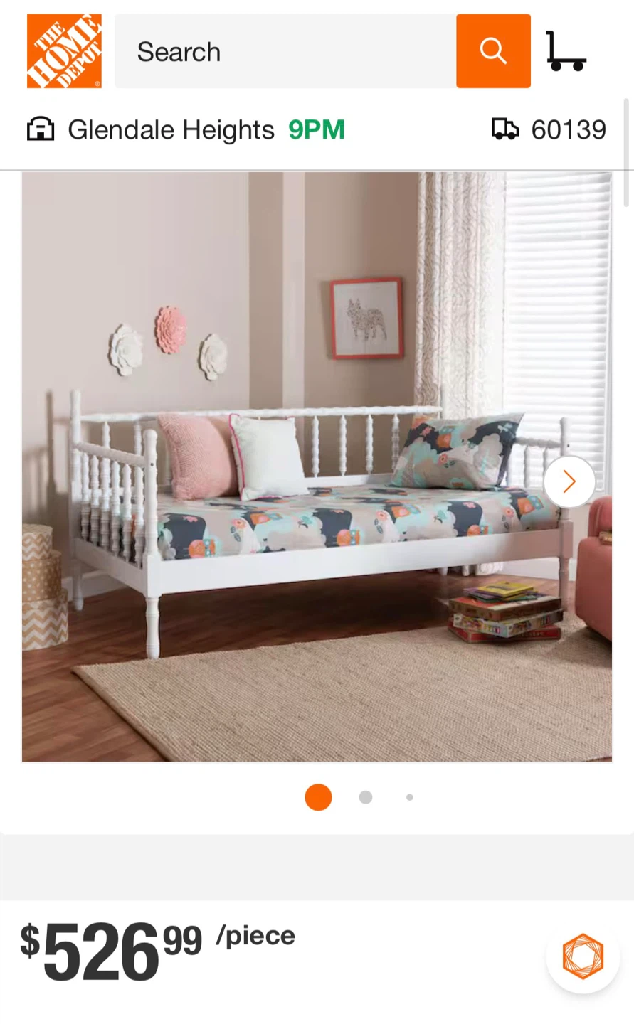New White Wood Spindle Platform Daybed - Twin Size - photo 2