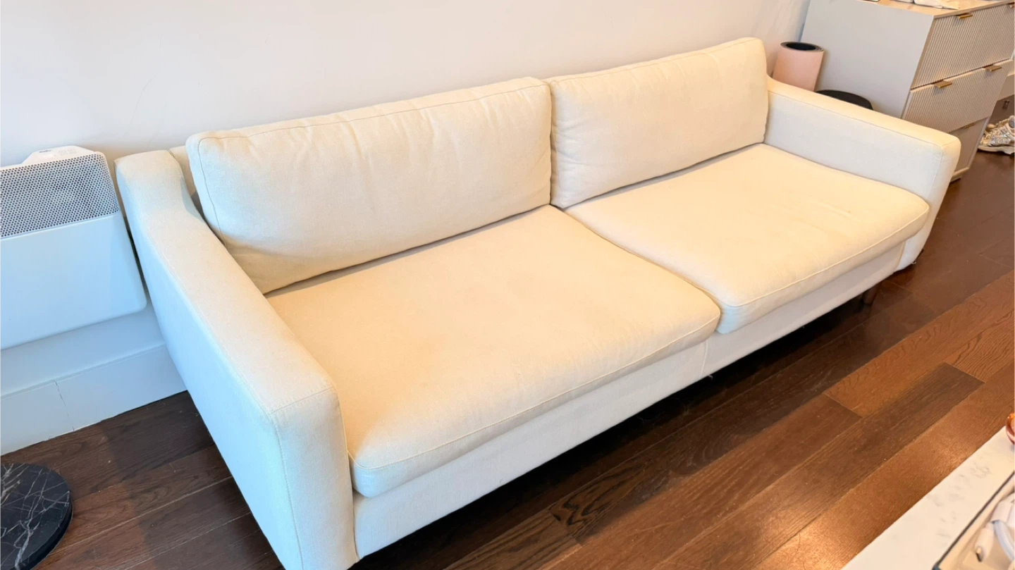 Cream Upholstered Sofa — Modern — Excellent Condition - photo 4