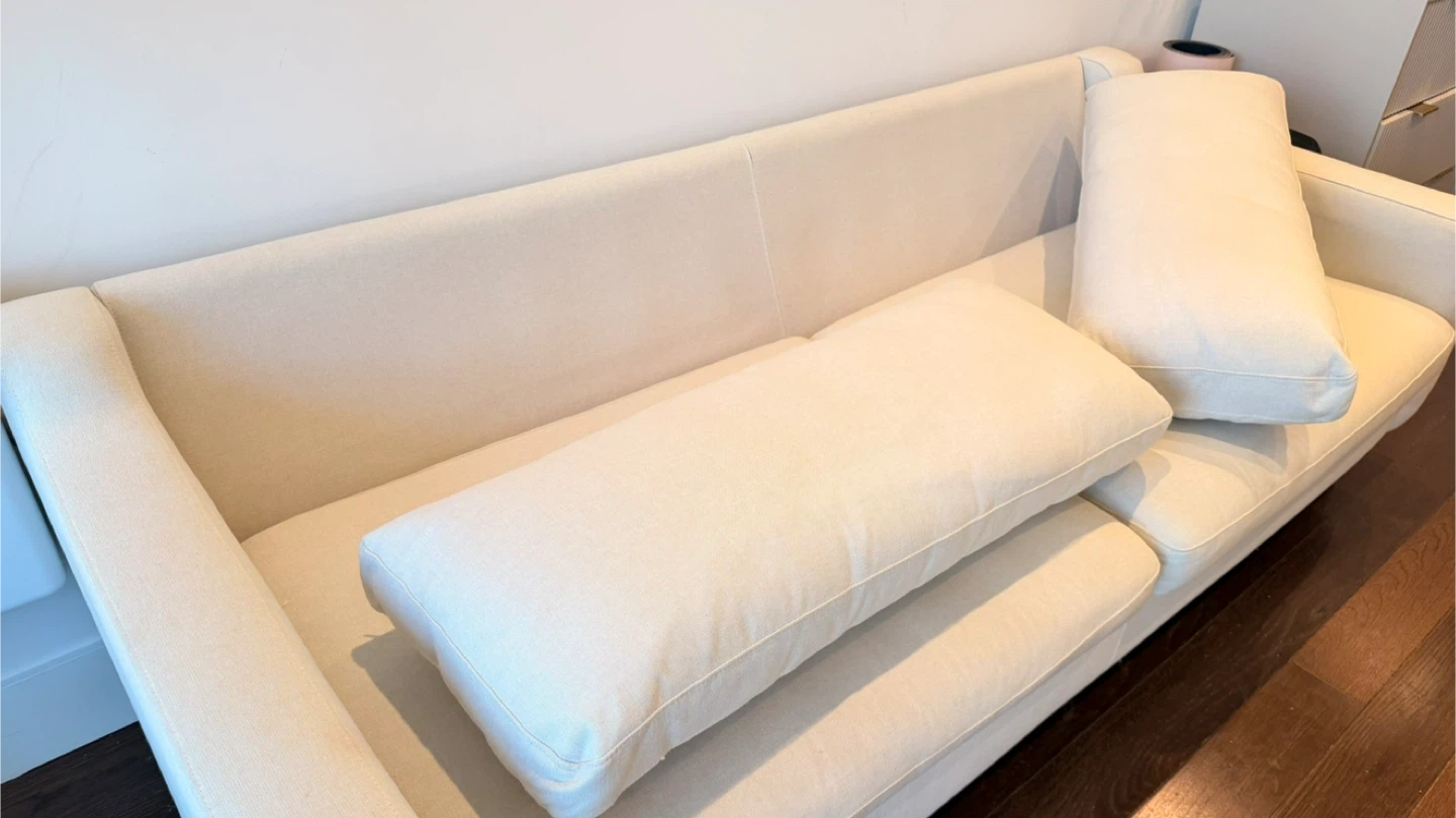 Cream Upholstered Sofa — Modern — Excellent Condition - photo 5