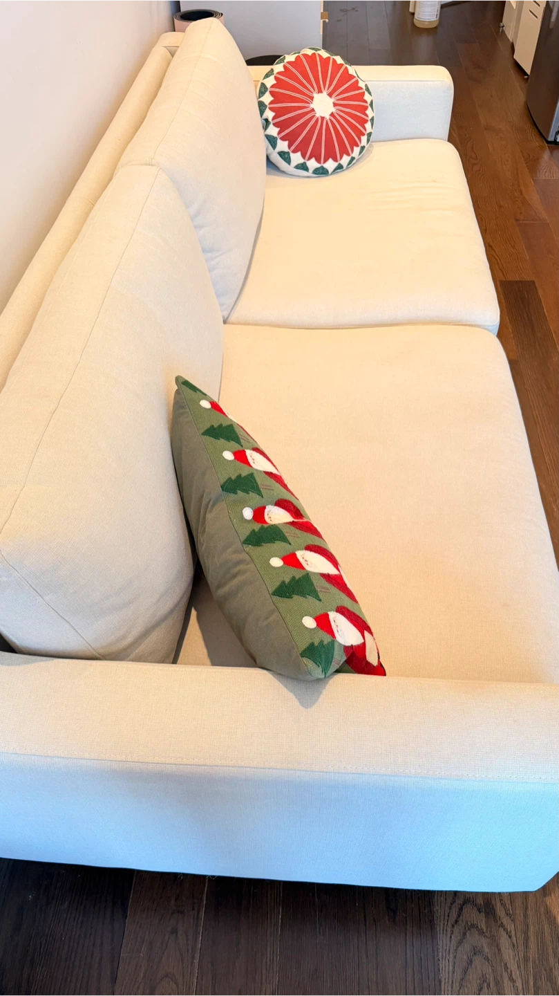 Cream Upholstered Sofa — Modern — Excellent Condition - photo 2