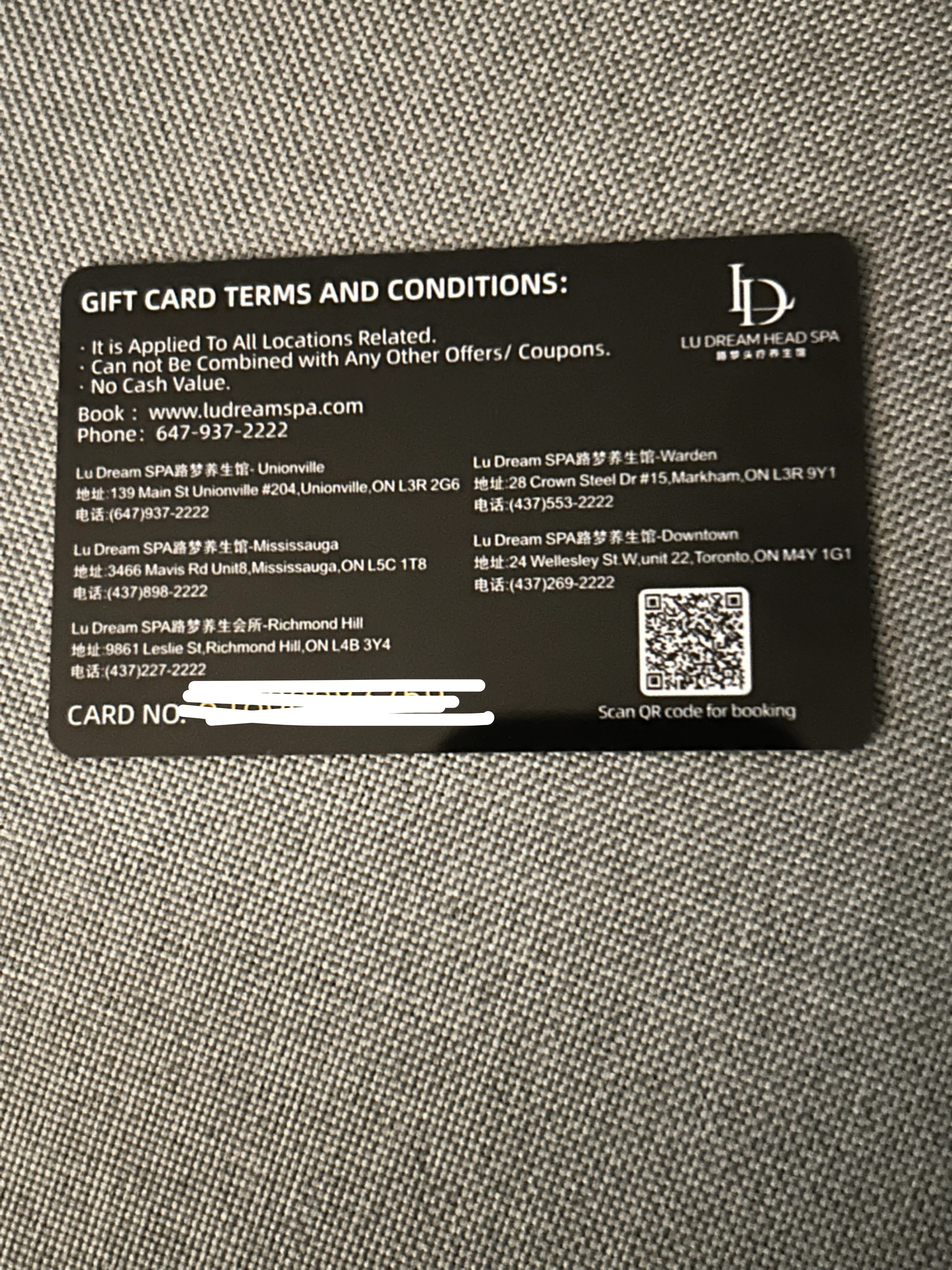 Lu Dream Head Spa Gift Card- 1 hour head spa - photo 2