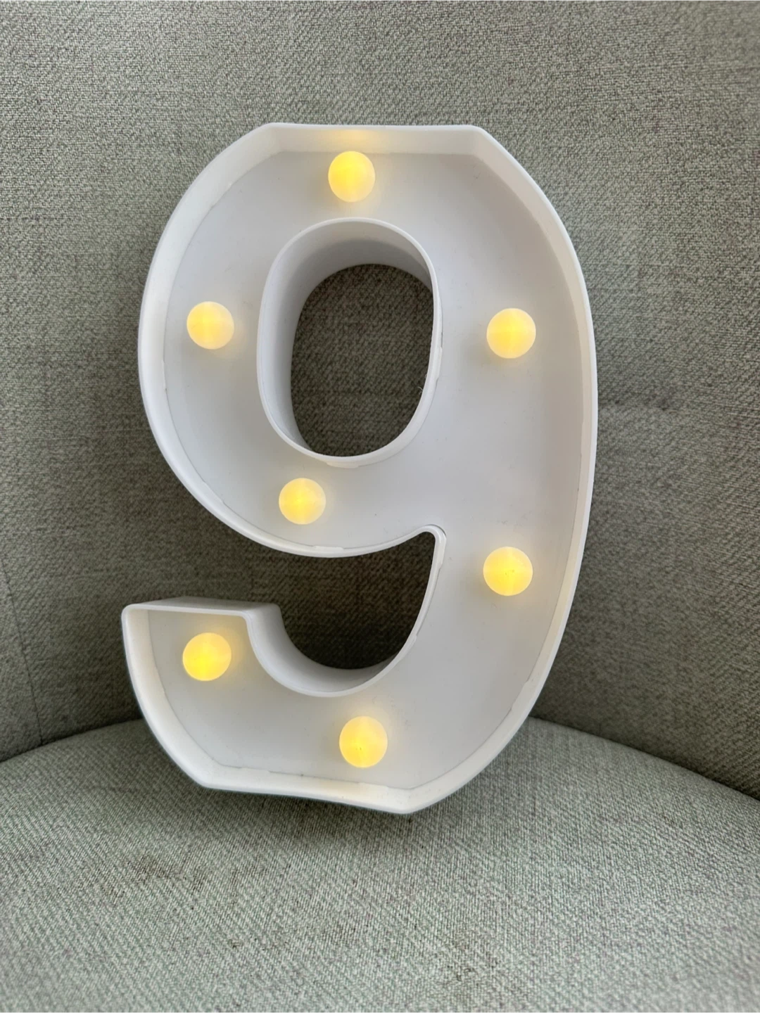 White Marquee Number Sign 6 or 9 - photo 3