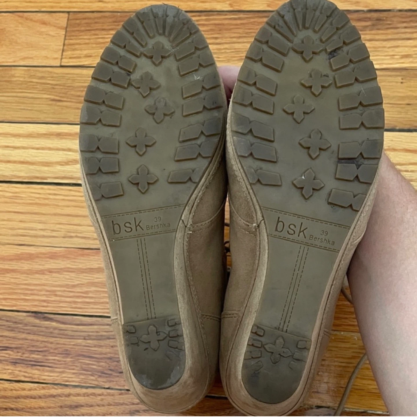 Bershka Tan Suede Knit Wedge Ankle Boots Size EU 39 - photo 3