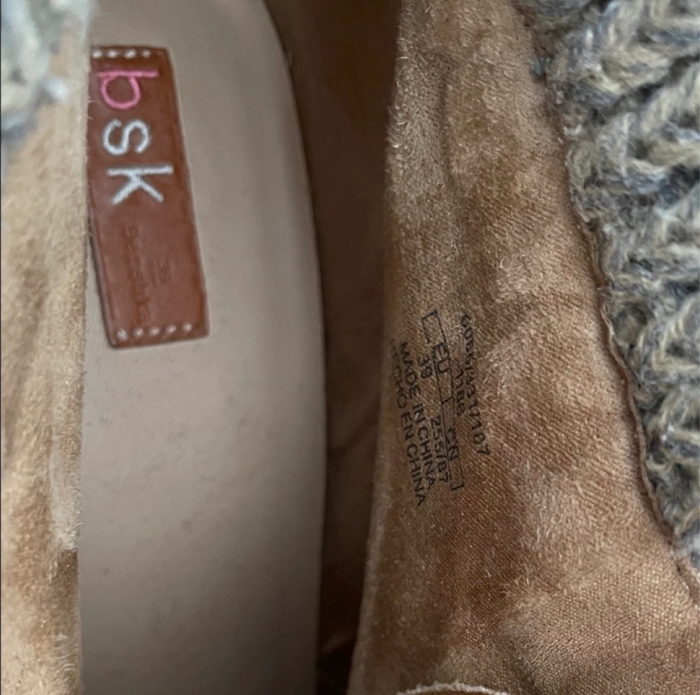 Bershka Tan Suede Knit Wedge Ankle Boots Size EU 39 - photo 4