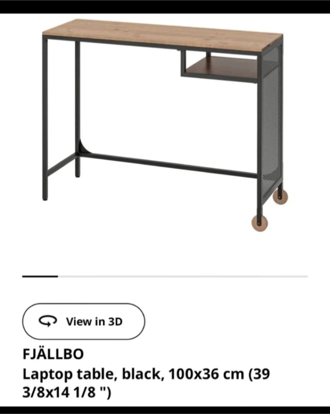 Industrial Style Desk with Wood Top and Wheels