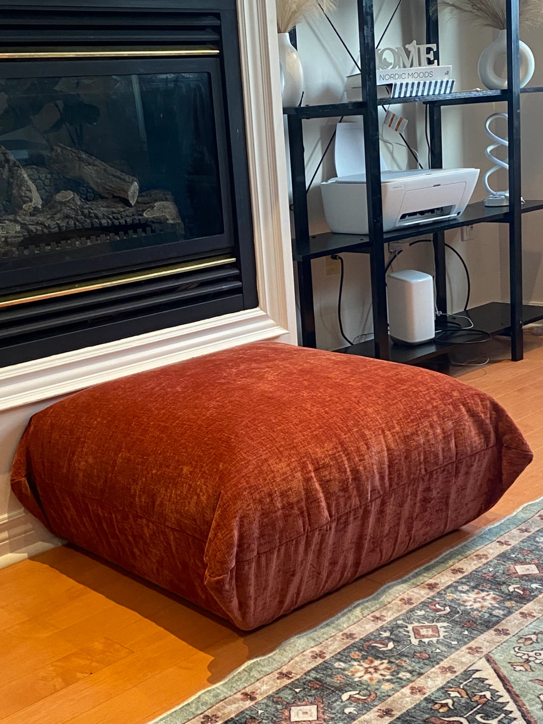 Large Square Velvet Floor Pouf Ottoman - photo 5