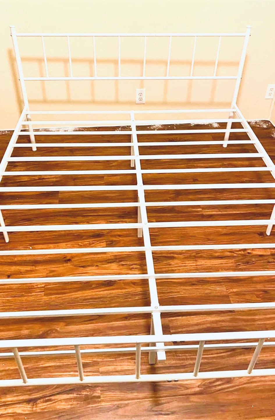 White Metal King Size Bed Frame - photo 2