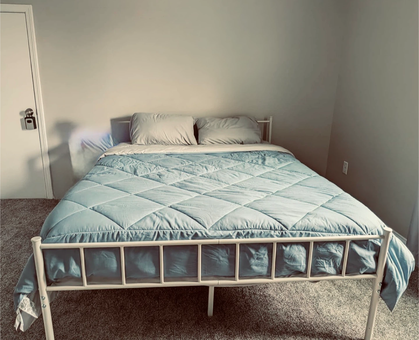 White Metal King Size Bed Frame