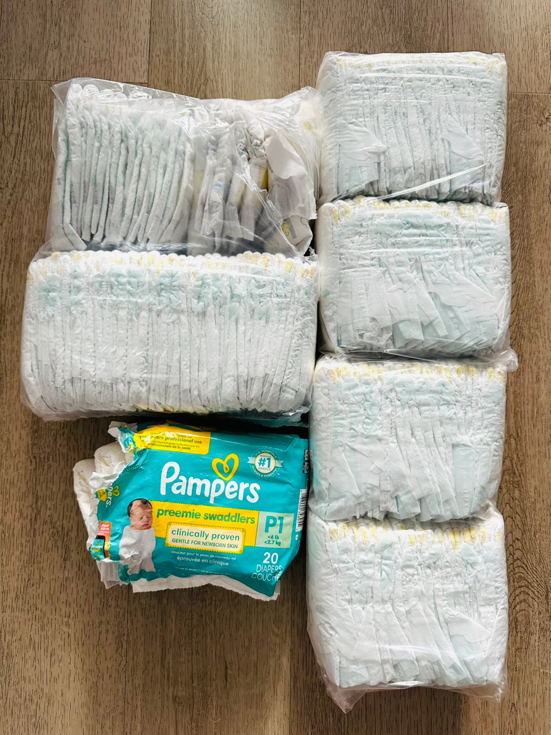 Pampers Premier diapers and 133 newborn diapers