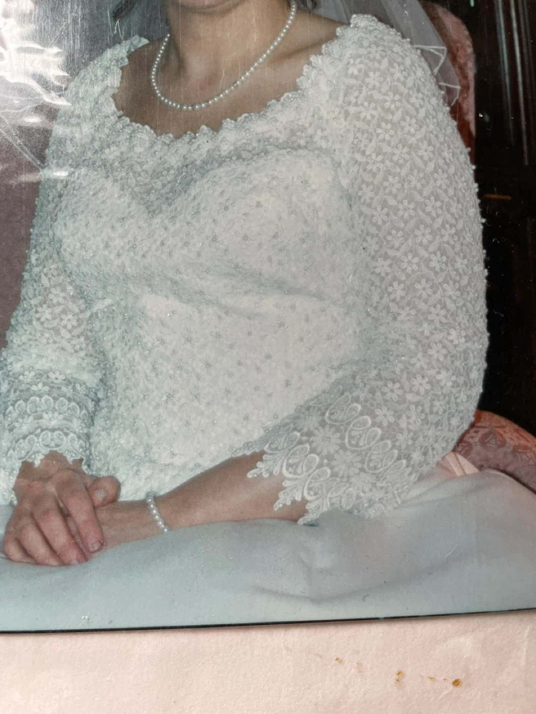 White Lace Wedding Dress with Long Sleeves