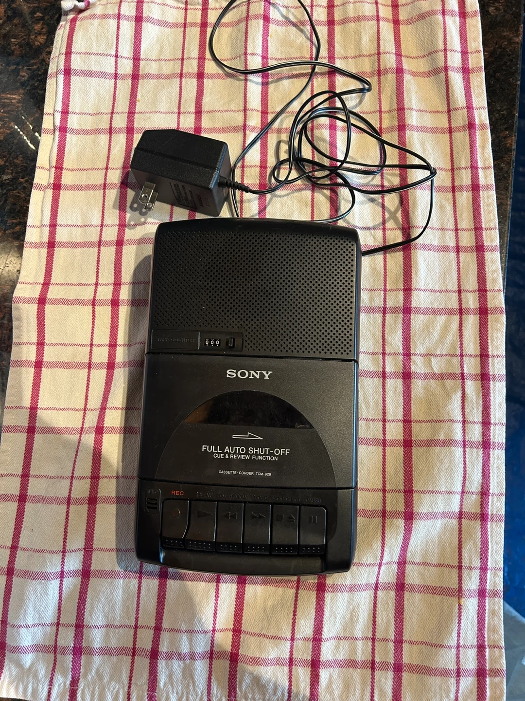 Sony TCM-929 Cassette-Corder with AC Adapter