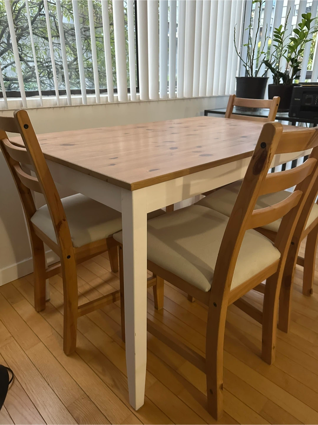 IKEA Lerhamn Wooden Dining Table with 4 Chairs - photo 2