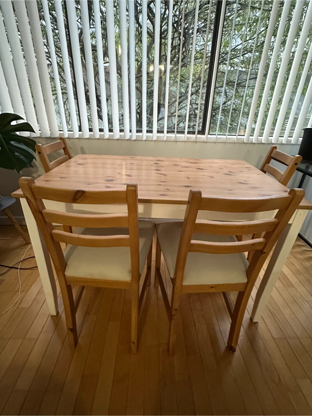 IKEA Lerhamn Wooden Dining Table with 4 Chairs