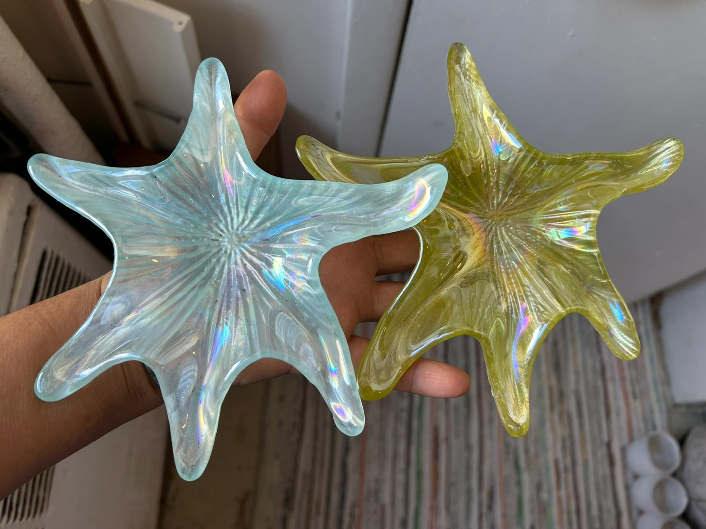 Glass starfish trinket dish