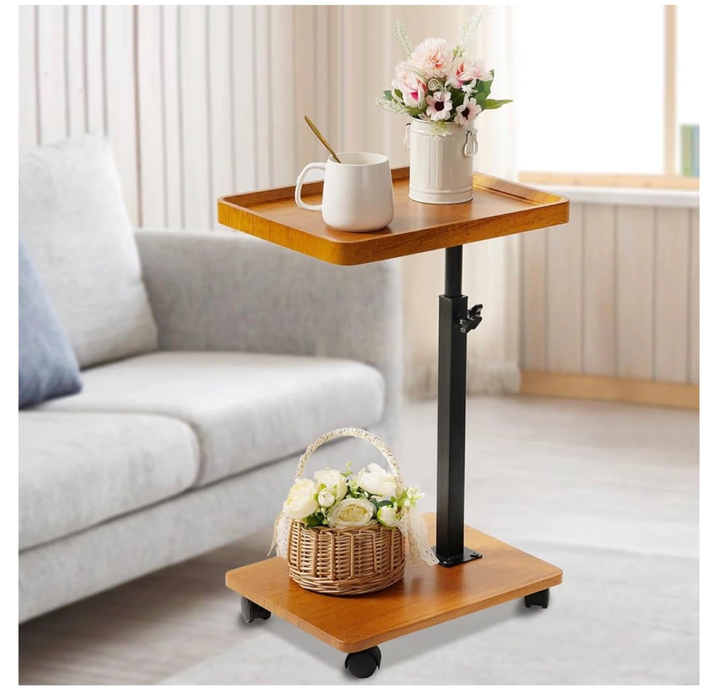 Adjustable Rolling Tray Table