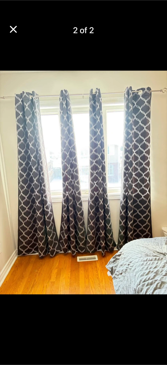 Black Geometric Pattern Curtains - photo 2