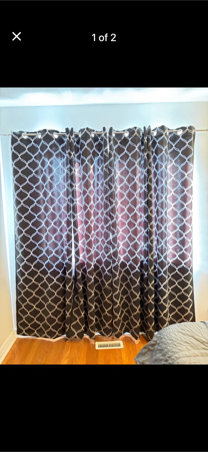 Black Geometric Pattern Curtains