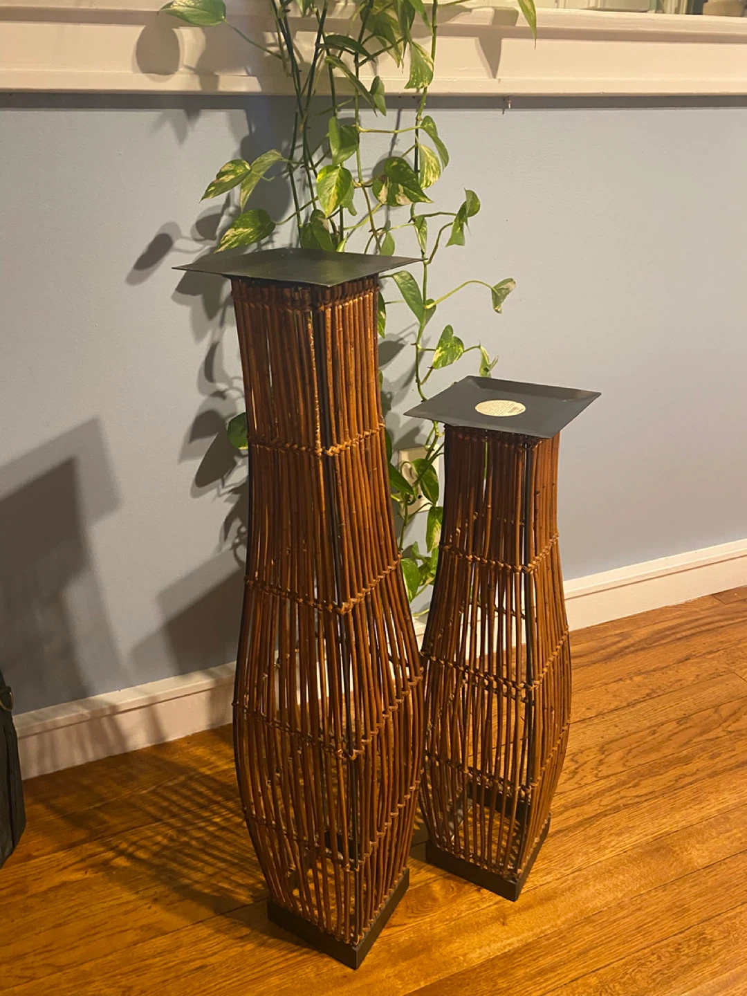 Set of 2 Woven Lanterns/Candle holders - photo 2