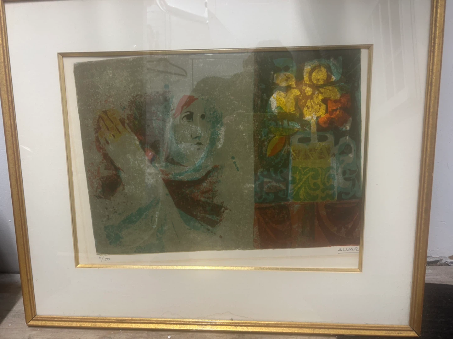 Framed Print "The Woman with the Yellow Flowers" by Alvar - photo 2