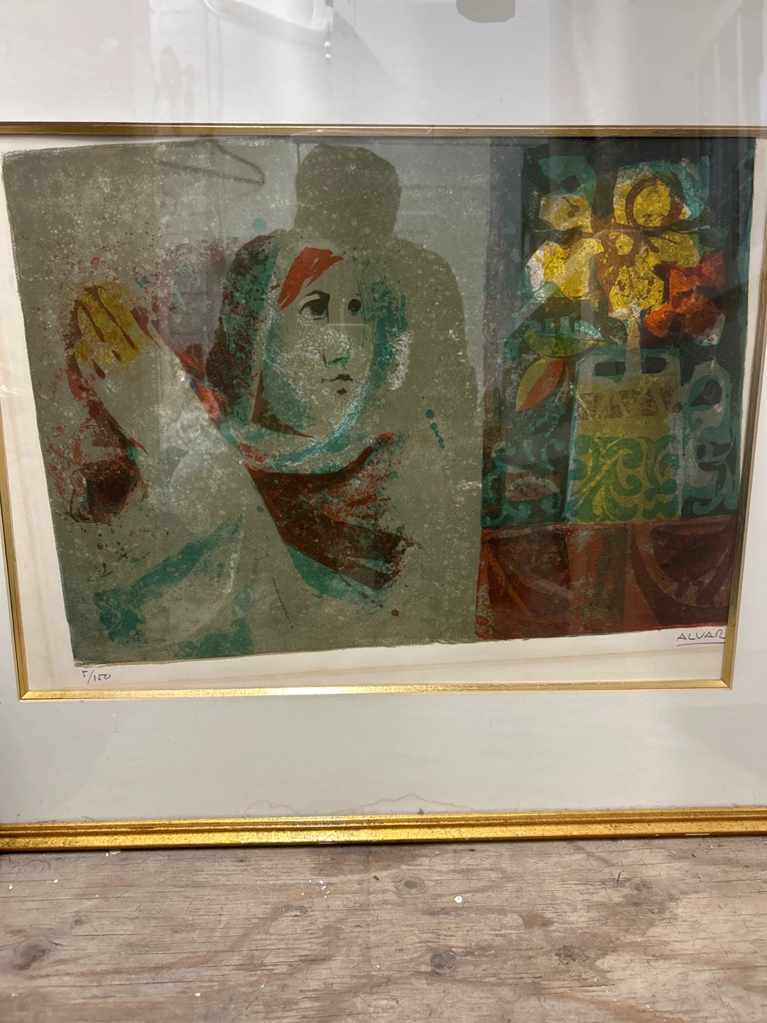 Framed Print "The Woman with the Yellow Flowers" by Alvar - photo 3