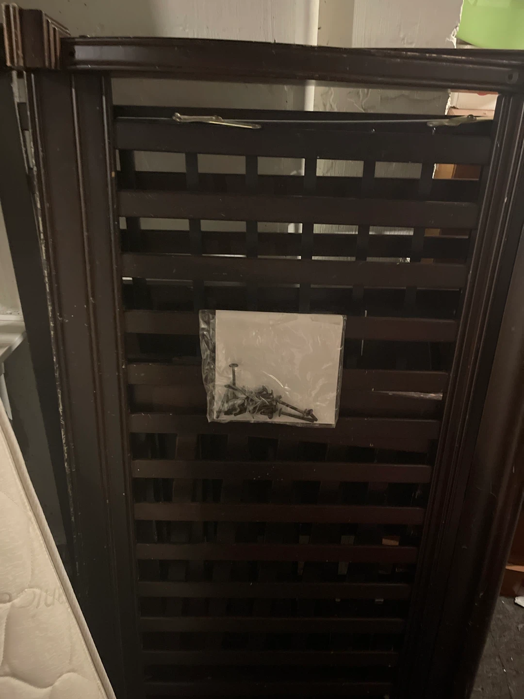 Dark Wood Crib Rail with Hardware