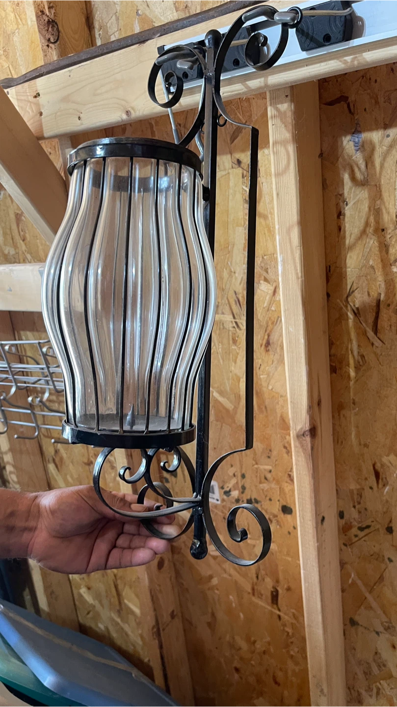 Black Metal and Glass Lantern - photo 3