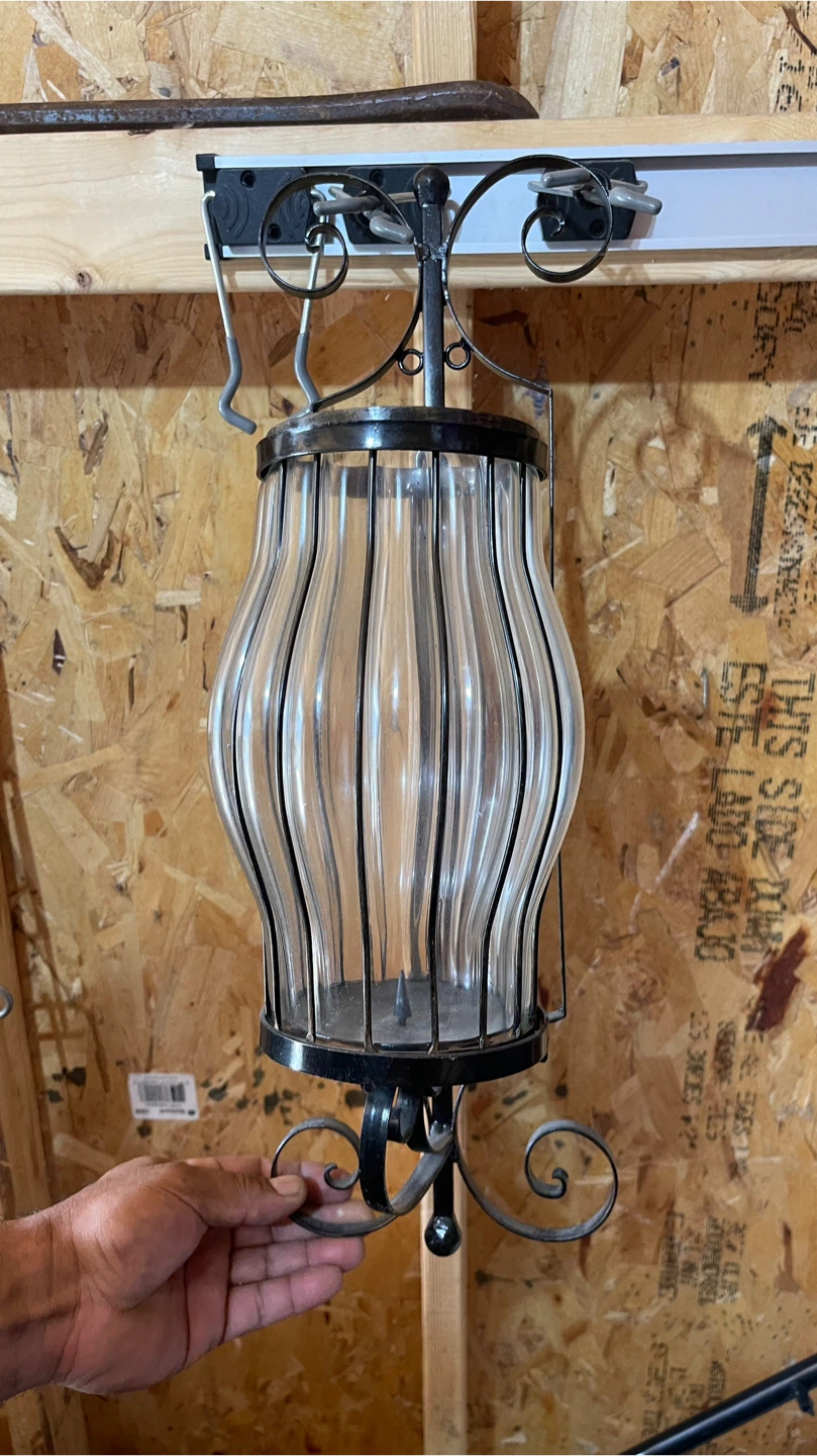 Black Metal and Glass Lantern - photo 2