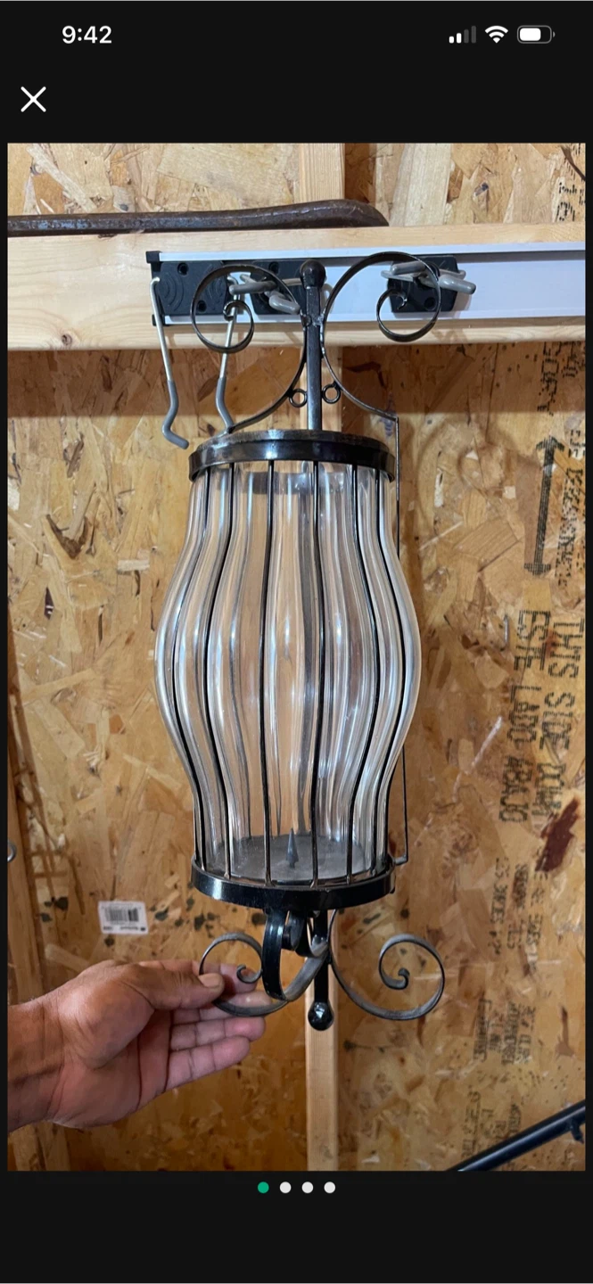 Black Metal and Glass Lantern