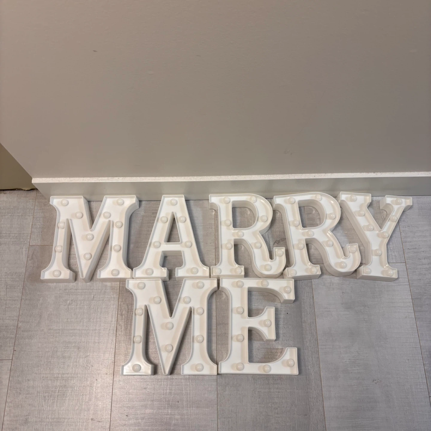 Marry Me Proposal White Marquee Letter Light Up Sign - photo 2