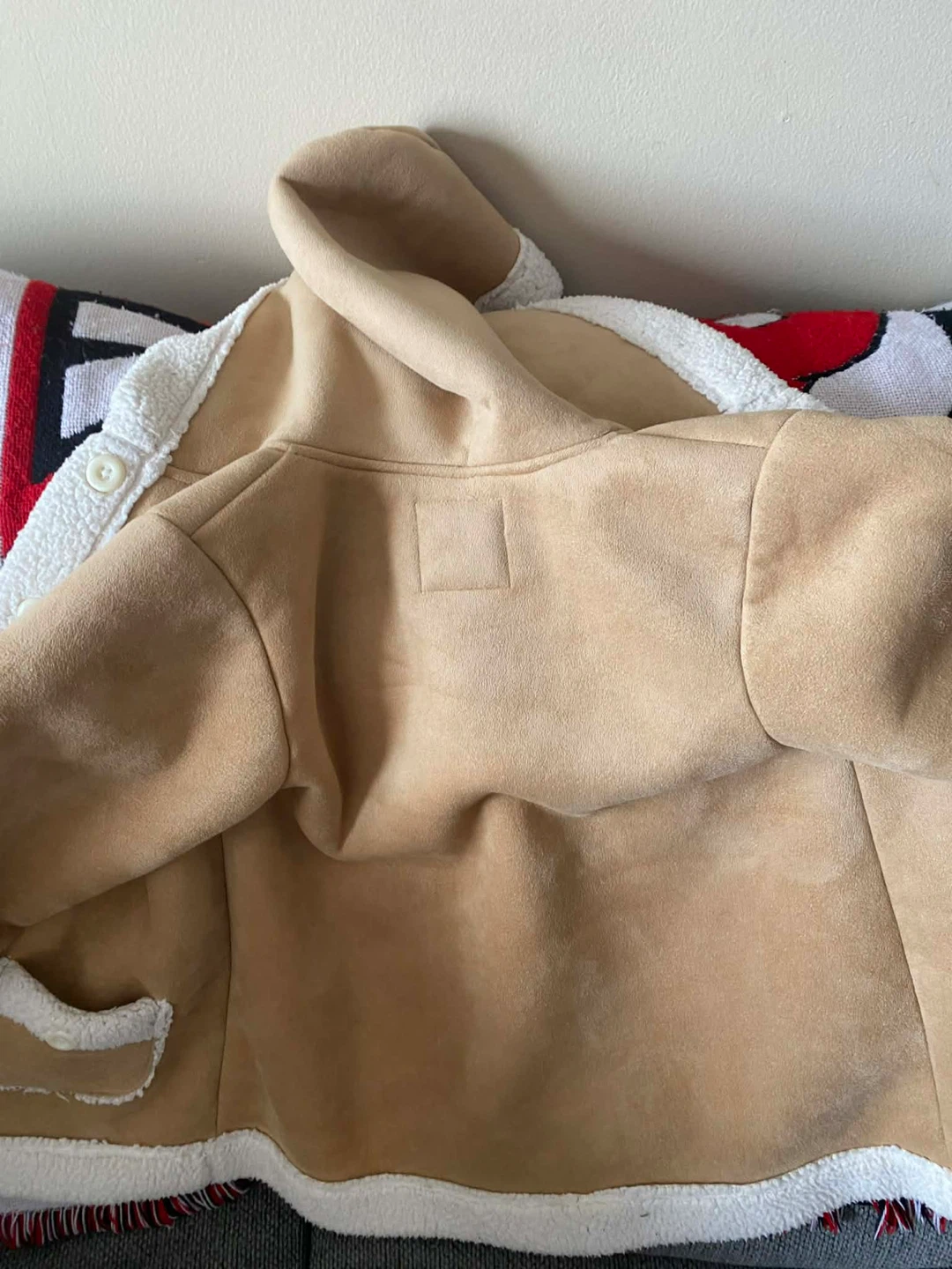 OshKosh B'gosh Toddler Girls Tan Fleece Lined Jacket with Hearts - photo 3