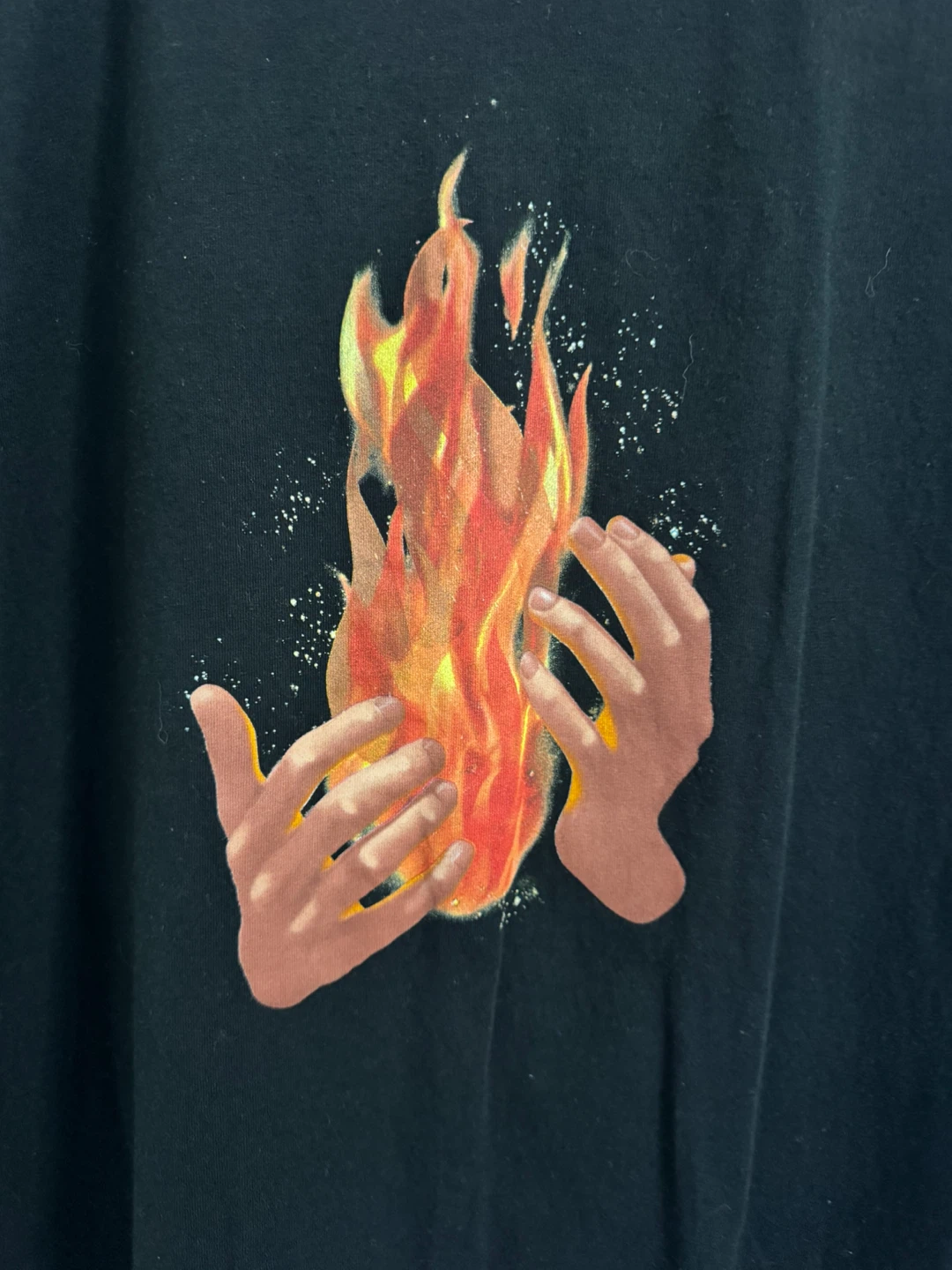Off-White "Main Label" Black Flaming Hands T-Shirt - photo 2