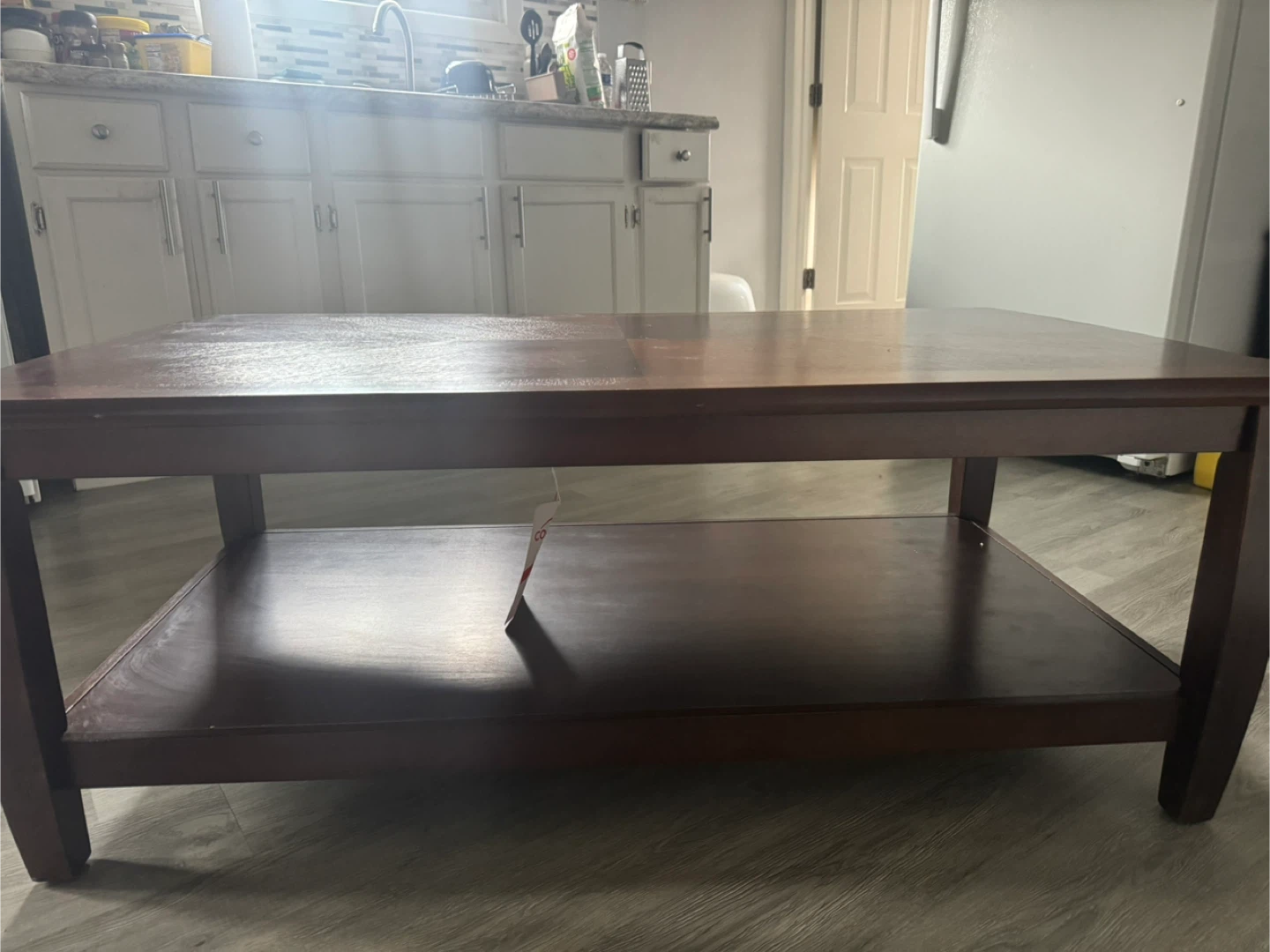 Wooden Coffee Table with Shelf - photo 2
