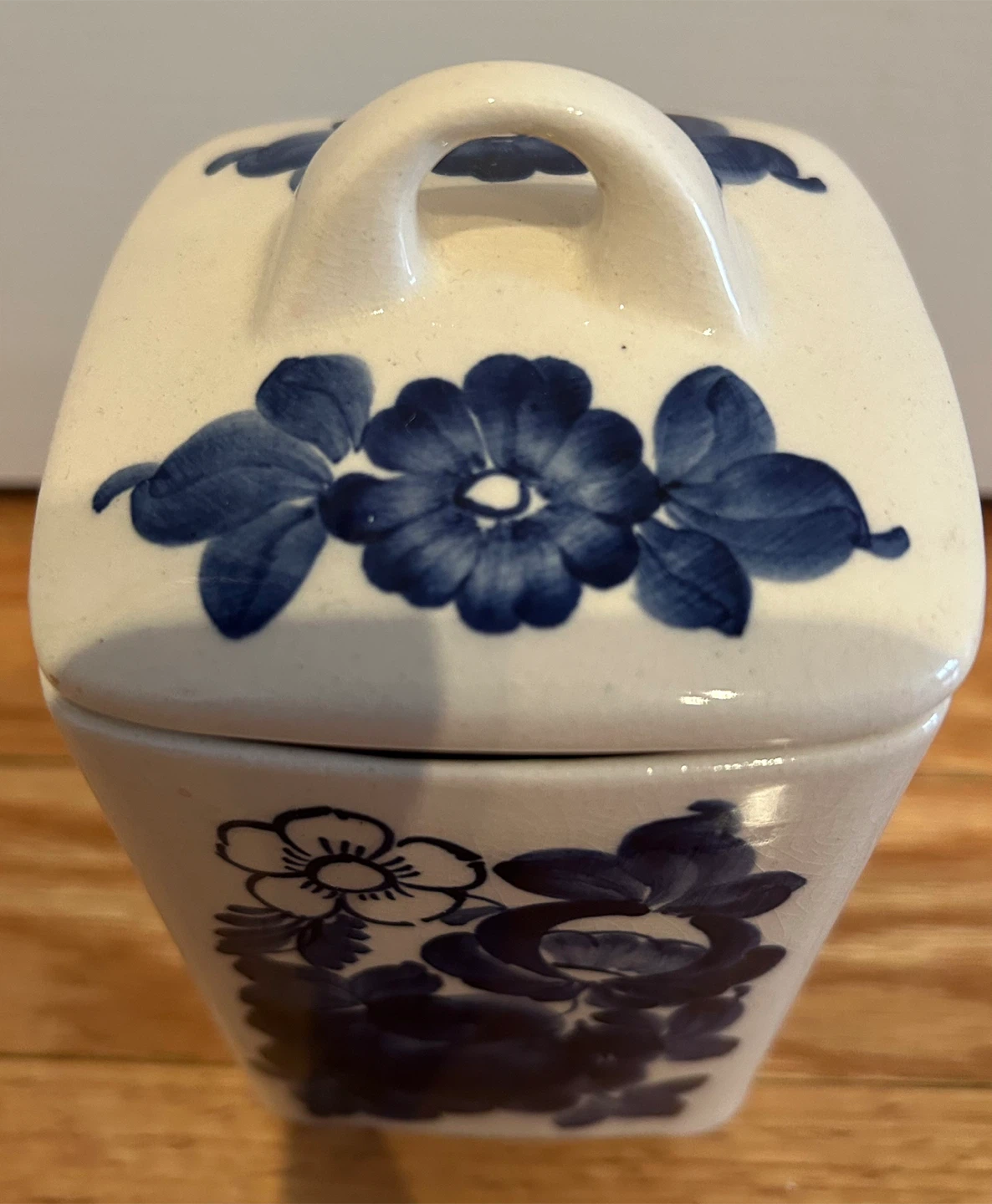 Set of 6 Ceramic Canisters Blue Floral Design - photo 4
