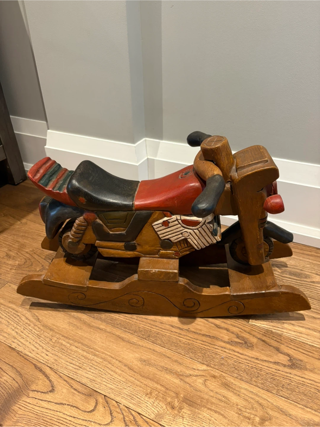 Vintage Wooden Rocking Motorcycle - photo 2