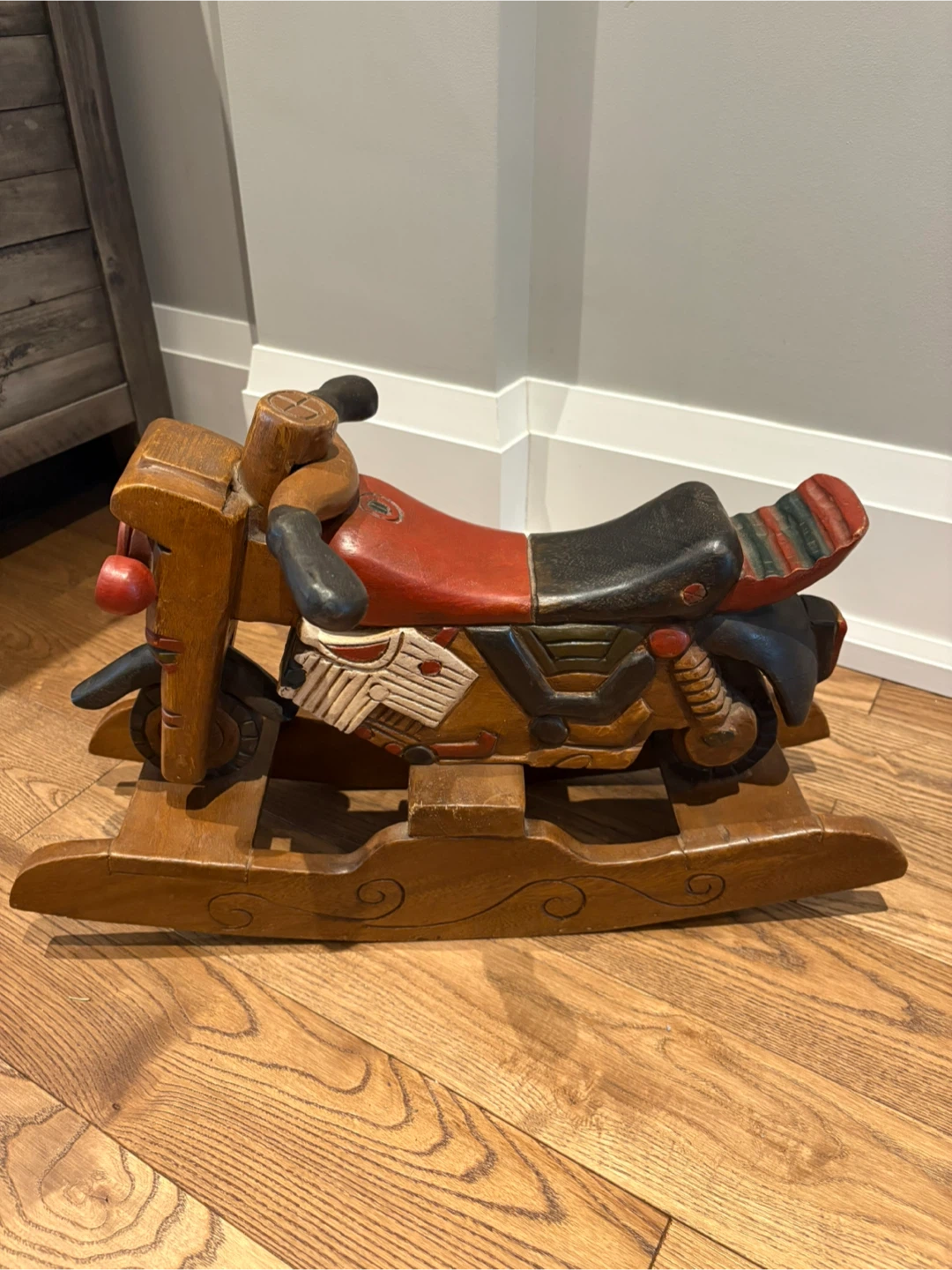 Vintage Wooden Rocking Motorcycle - photo 3