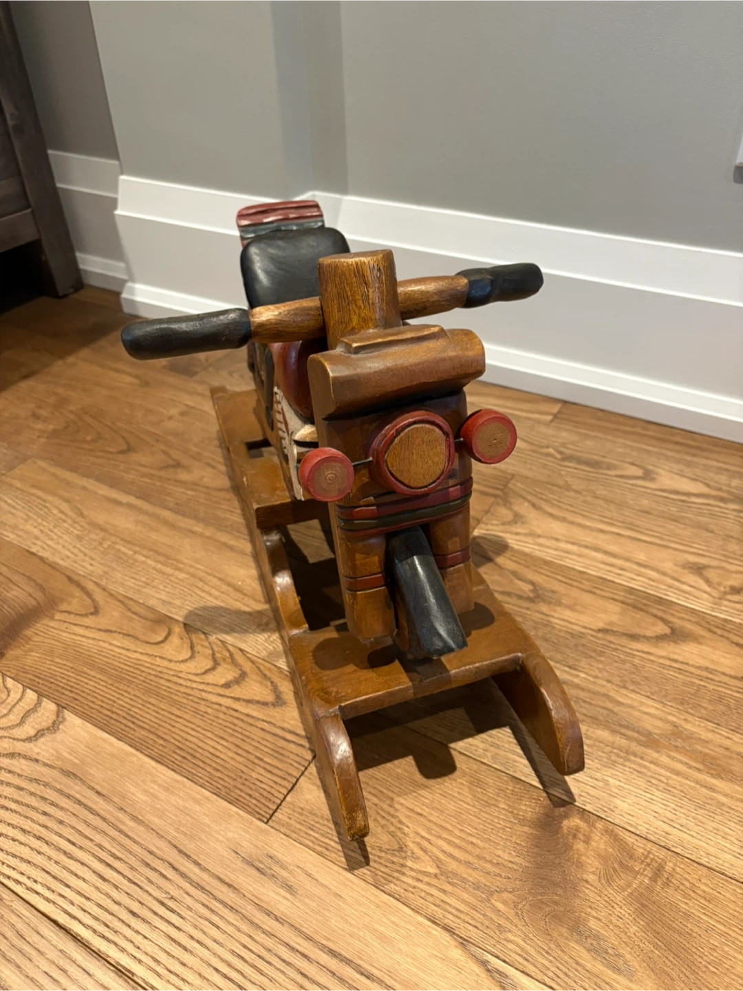 Vintage Wooden Rocking Motorcycle