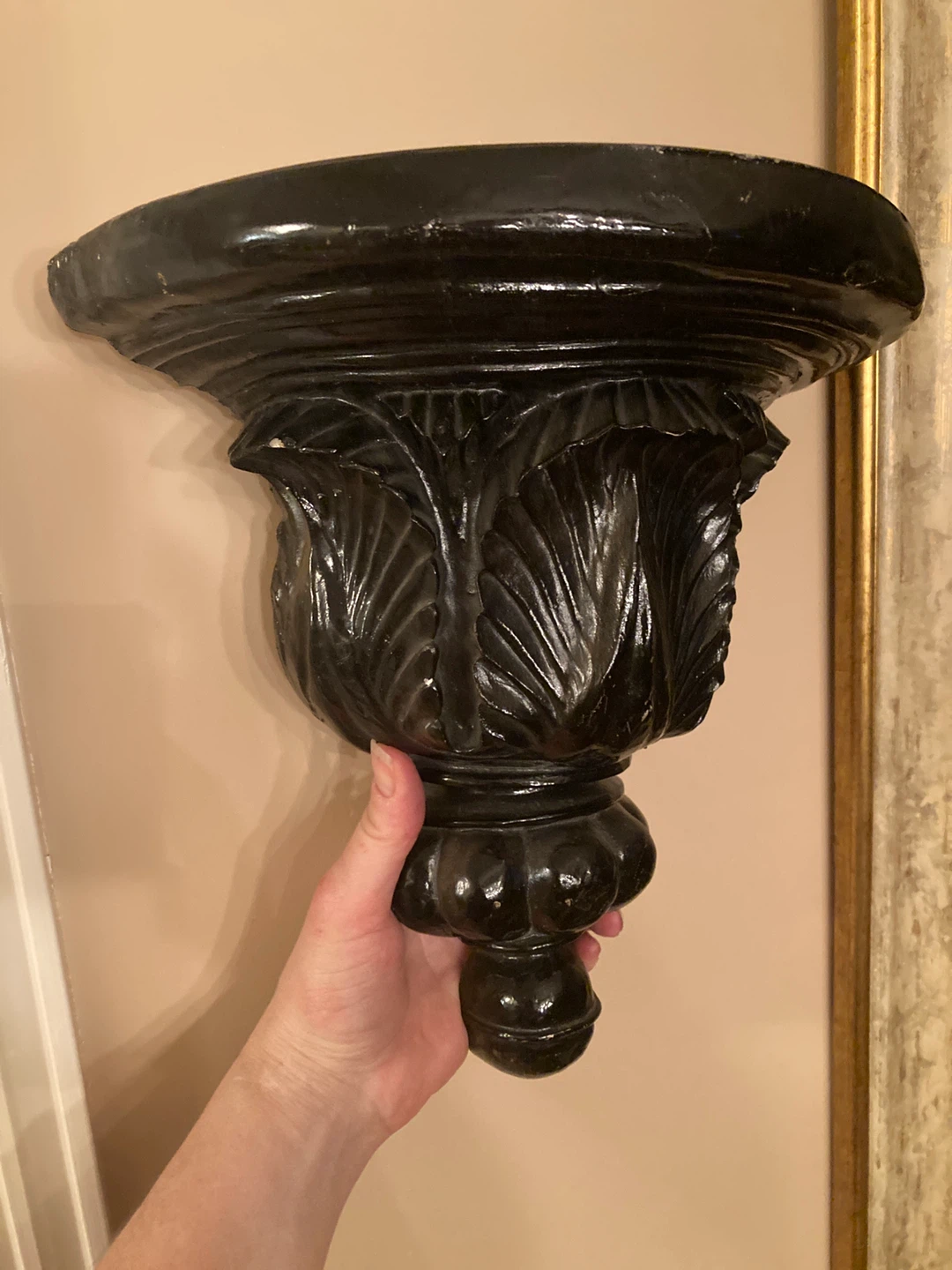 Decorative Dark Wood Look Wall Shelf