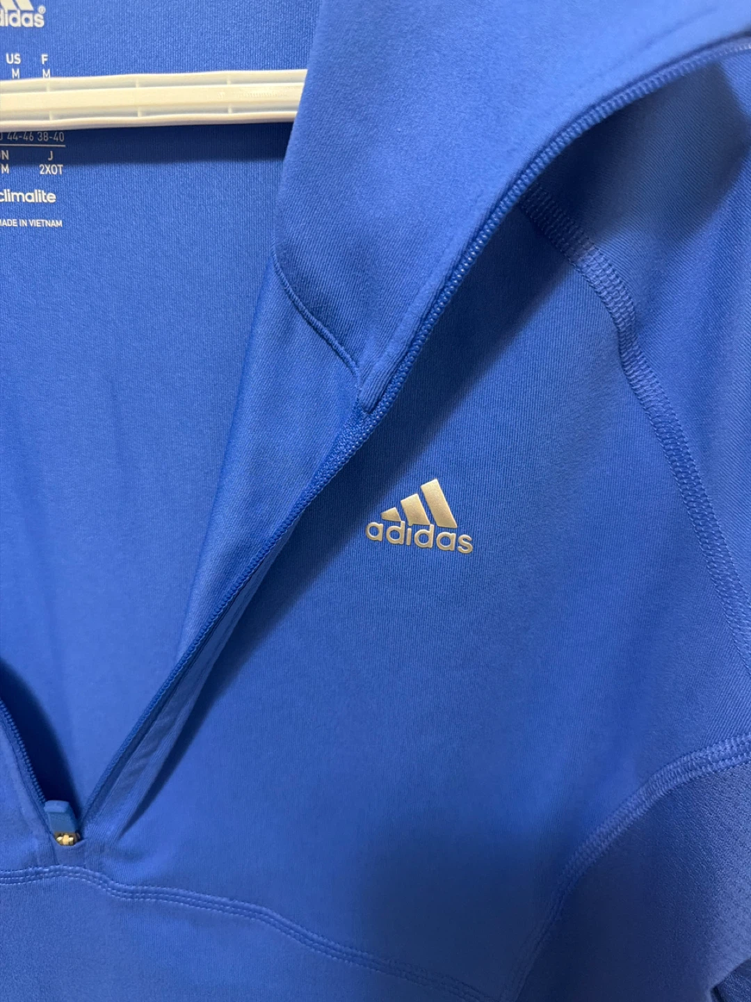Adidas Climalite Blue 1/4 Zip Long Sleeve Athletic Shirt Size M - photo 2