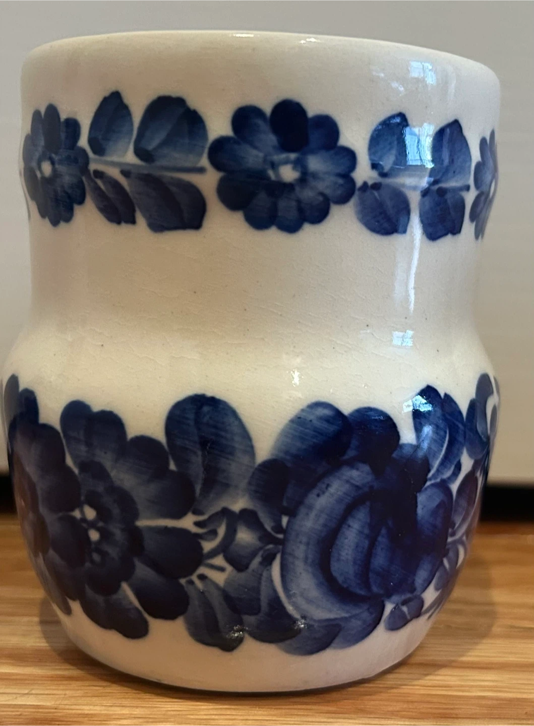 Set of 6 Wloclawek Poland Blue Floral Ceramic Vases - photo 2
