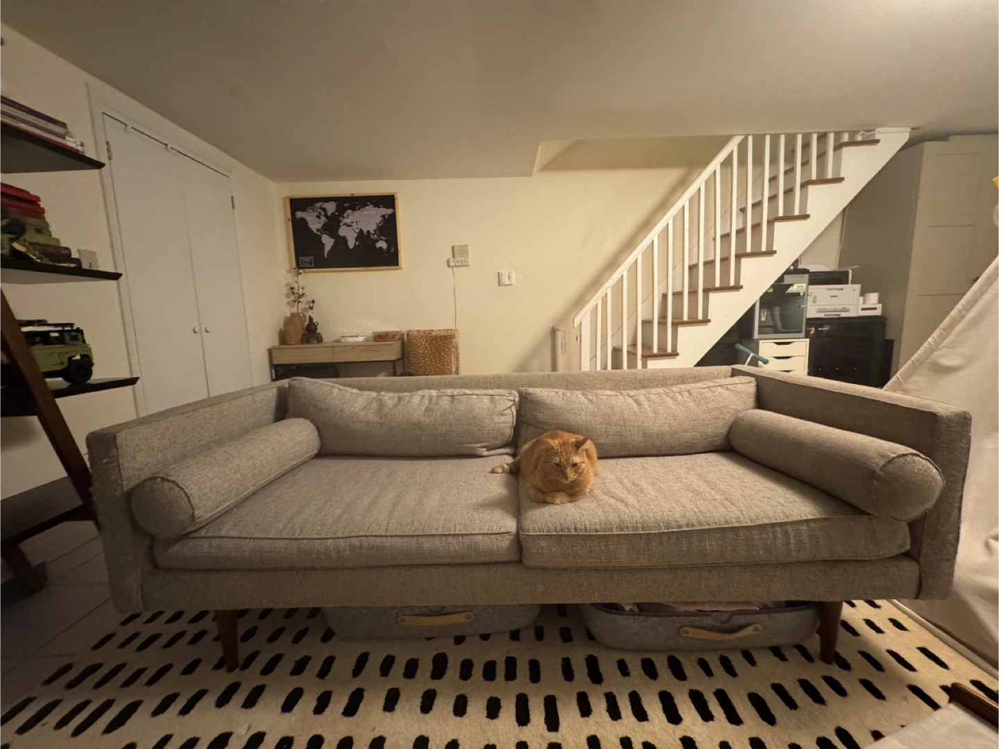 West Elm Monroe Mid-Century Sofa, Gray