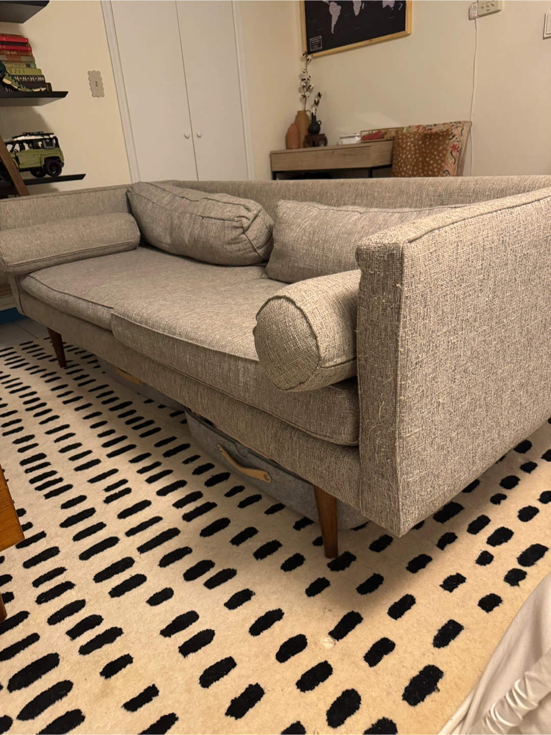 West Elm Monroe Mid-Century Sofa, Gray - photo 4